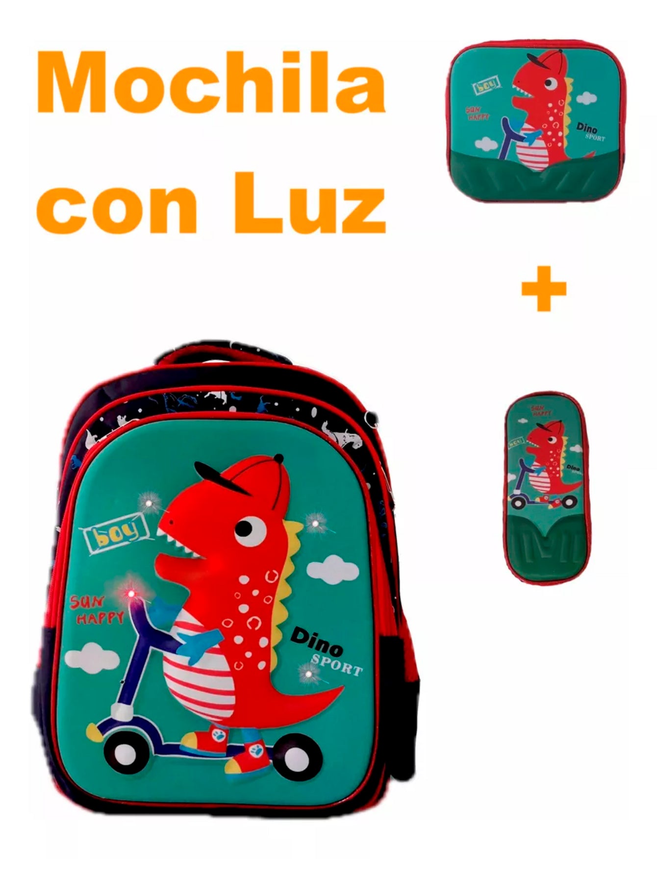 Kit Mochila + Lonchera + Lapicera Kinder 🎒